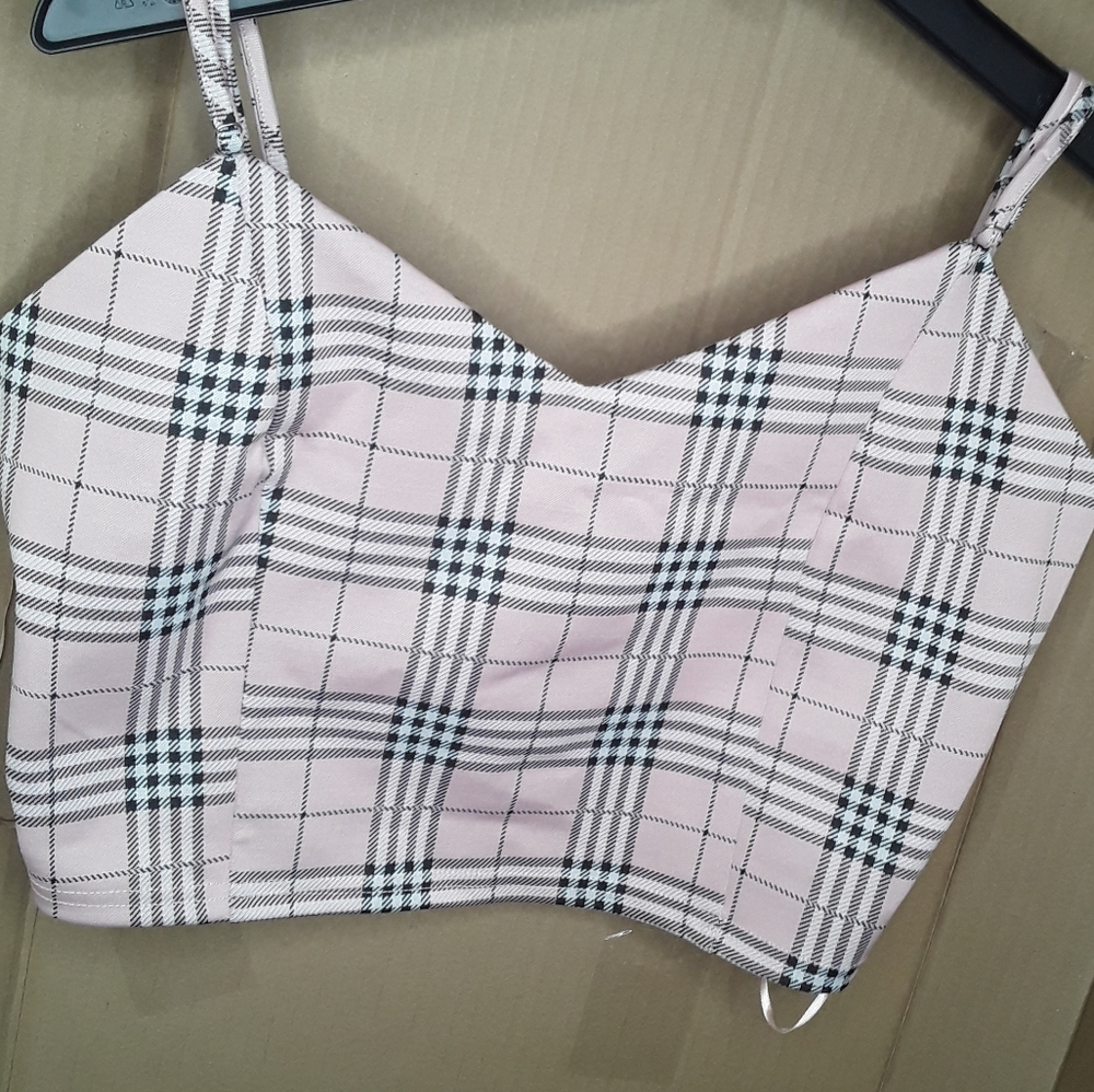 Best in sass plaid crop top